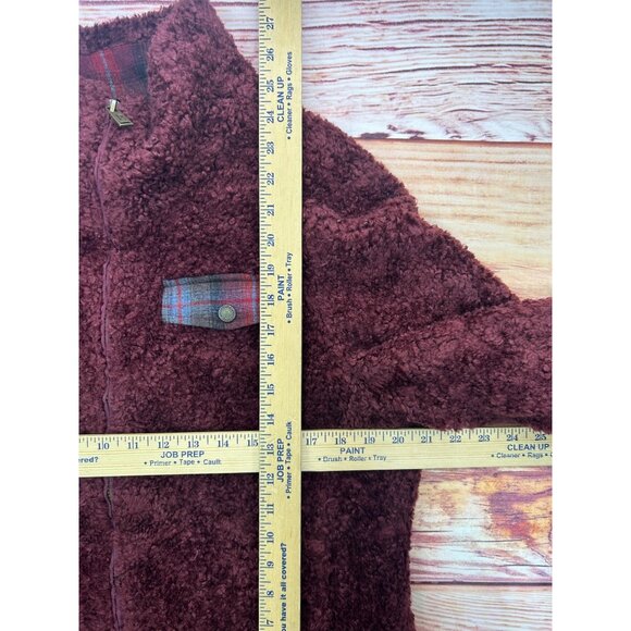 Pendleton Womens Sherpa Fleece Jacket Medium Wool Plaid Pocket - Picture 6 of 6